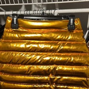 Metallic gold bubble skirt